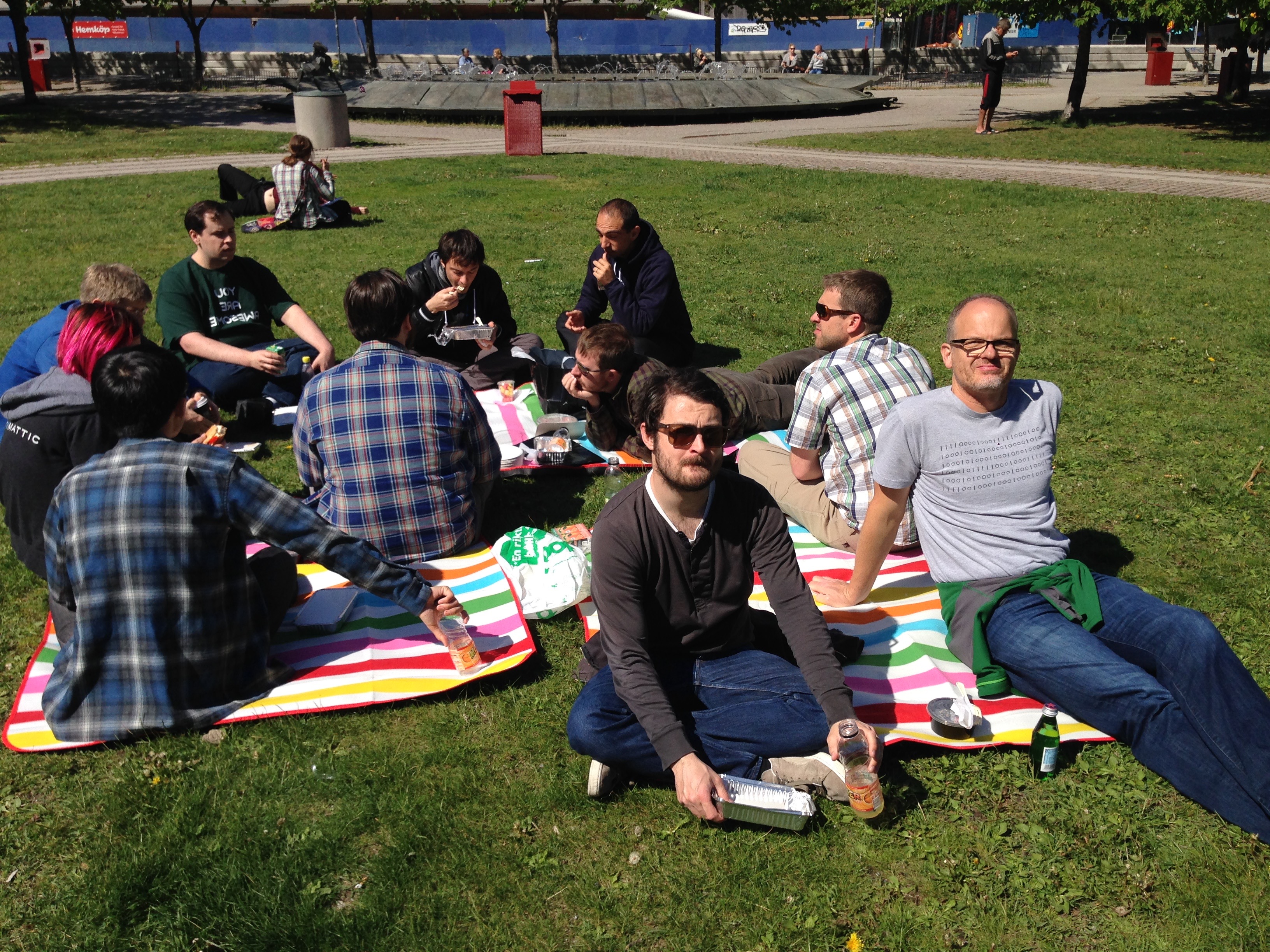Team Data enjoying the sun in Stockholm