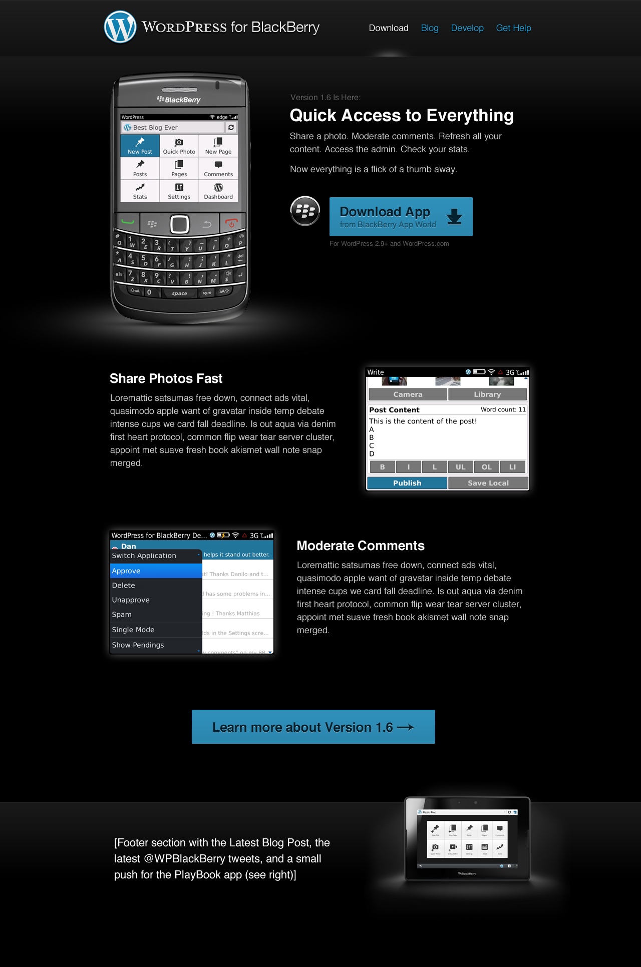 WordPress Mobile Apps Websites - BlackBerry